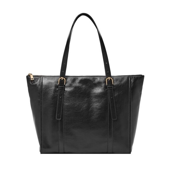 Fossil *  Carlie Tote Bag * Black Leather - Picture 1 of 9